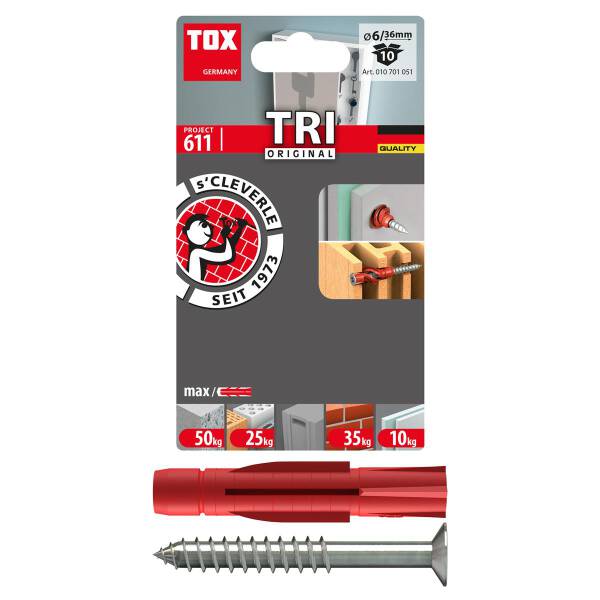 TOX Allzweckdübel Tri 6x36 mm + Schraube