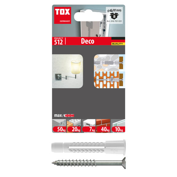 TOX Allzweckdübel Deco 6x41 mm + Schraube