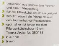 Xclou Frostschutz-Untersetzer Ø42cm Pflanzenuntersetzer Pflanzenkübel Winterschutz