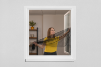 Fliegengitter für Fenster 130 x 150 cm anthrazit