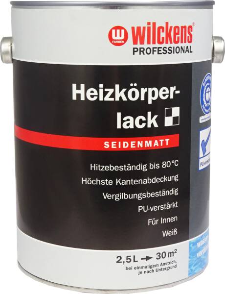 Wilckens Professional Heizkörperlack seidenmatt, Weiß 2,5 L