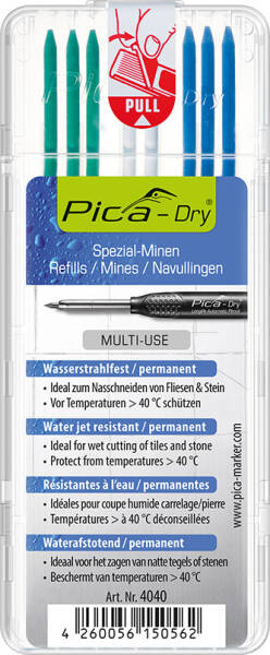 PICA DRY Ersatzmine wasserfest 3x grün, 3x blau, 2x weiß