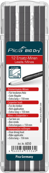 Pica BIG DRY Marker Ersatzminen Graphit 2H 12 Stück/Etui