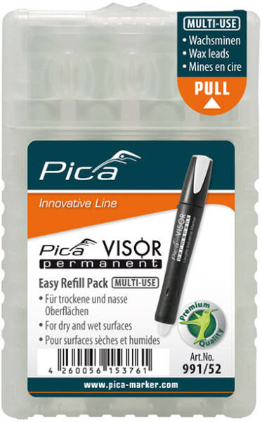 Pica VISOR permanent Ersatzminen weiß 4 Stück/Etui