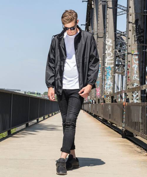 BY078 Build Your Brand Nylon windbreaker Black Gr. 2XL