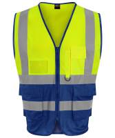 RX705 ProRTX High Visibility Executive waistcoat HV Yellow/ Royal Blue Gr. 2XL