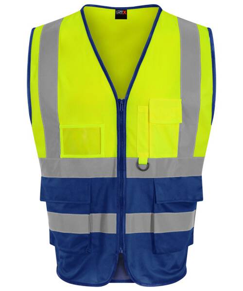 RX705 ProRTX High Visibility Executive waistcoat HV Yellow/ Royal Blue Gr. 3XL