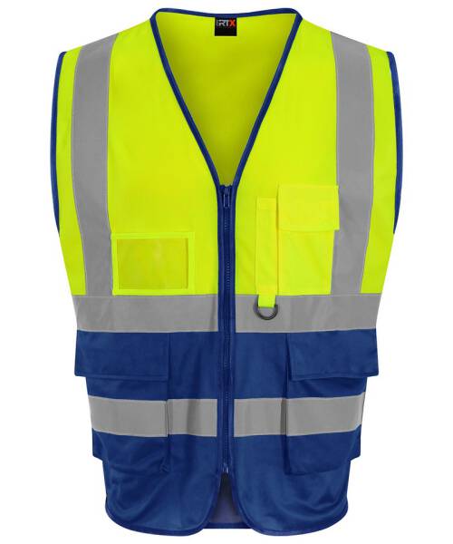 RX705 ProRTX High Visibility Executive waistcoat HV Yellow/ Royal Blue Gr. 5XL