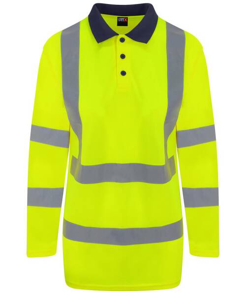 RX715 ProRTX High Visibility High visibility long sleeve polo HV Yellow/ Navy Gr. M