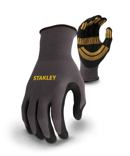 SY100 Stanley Workwear Stanley razor thread gripper gloves Grey/Black/Yellow Gr. M