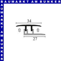 Übergangsprofil  0,9m 6-9,5mm Alu edelstahloptik