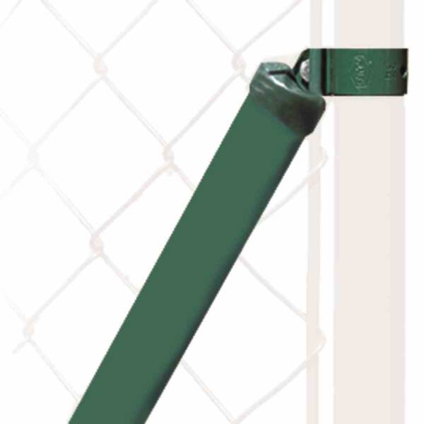 Strebe grün 34 x 1500 mm feuerverzinkt, mit 34er Schelle