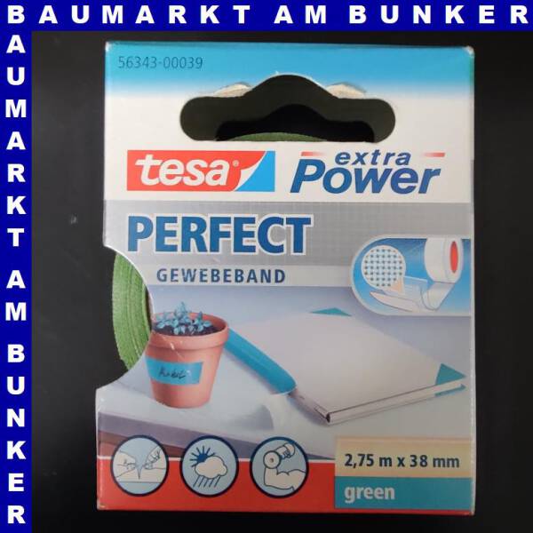 tesa extra Power Gewebeband grün 38mm 2,75 m