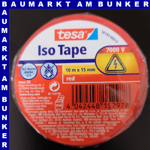 tesa Isolierband rot 15 mm 10m