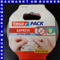 tesa Packband tesapack Express Crystal Clear 50 mm  50 m