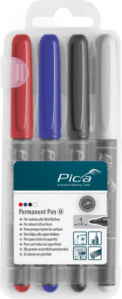 Pica Classic Permanent Pen 1 mm Marker in 4 Farben