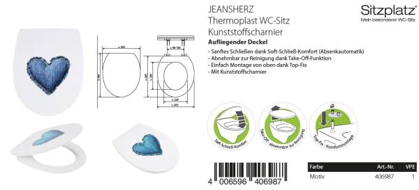 Thermoplast WC Sitz Jeansherz