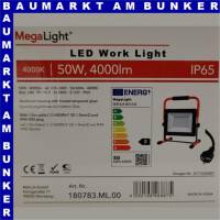MegaLight LED Floodlight 50W mit Kabel 840 120° NODIM