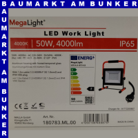 MegaLight LED Floodlight 50W mit Kabel 840 120° NODIM