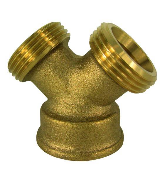 Y Verteilerstück Messing 2 x AG, 1 x IG, 3/4"