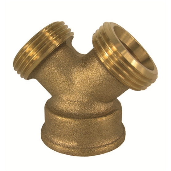Y-Verteilerstück Messing 2 x AG, 1 x IG, 3/4"