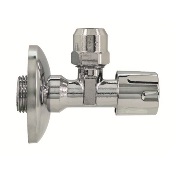 Eckventil 1/2" x 10 mm PA-IX692/IA Messing verchromt m.Schubrosette