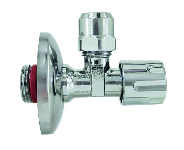 Eckventil 1/2" x 10 mm  selbstdichtend PA-IX692/IA m.Schubrosette MS-chrom-polie
