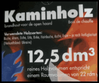 Kaminholz Brennholz im Netz 12,5 dm³