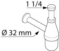 Flaschengeruchverschluss 1 1/4 x 32 mm für Waschtische Verchromt
