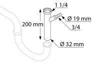 Verstellrohr für Waschtisch-Geruchverschlüsse 11/4X200 mm