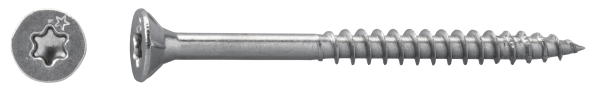 JD Plus Universalschrauben mit I-Stern, Senkkopf, Teilgewinde Fräsrippen unter dem Kopf A2 5 x 60 mm 100 St.