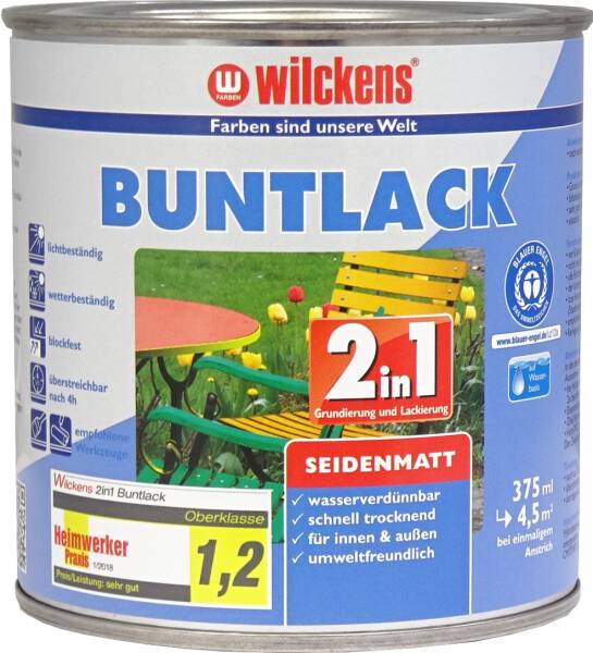 Wilckens-Buntlack 2in1 seidenmatt, RAL 8017, Schokoladenbraun, 0,375 l