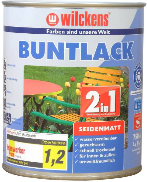 Wilckens-Buntlack 2in1 seidenmatt RAL 9001 Cremeweiß 0,75 l
