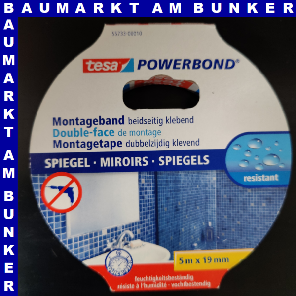 tesa Powerbond Montageband Spiegel 19 mm 5 m, 7,14 €