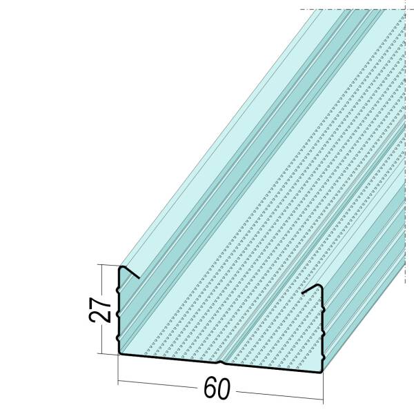 C-Deckenprofil mit kantigem Umbug CD 60-27 0,6 mm / 260 cm